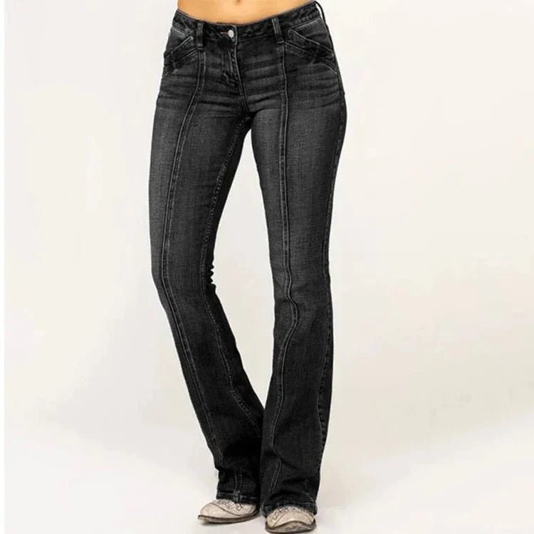 Women's Blue Flared Jeans - Nalani - UK Fashion Clothing and Decor