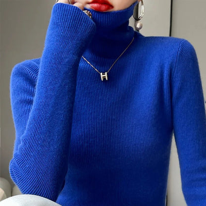 Womens Casual Turtleneck Pullover Knit Sweater For Layering - Nalani - UK Fashion Clothing and Decor