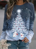 Womens Christmas Tree Print Sweater Festive Holiday Knit - Nalani - UK Fashion Clothing and Decor