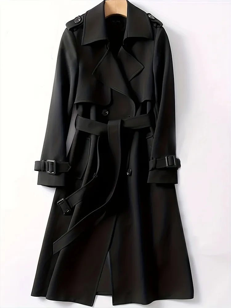 Women's double breasted trench coat with belt - Nalani - UK Fashion Clothing and Decor