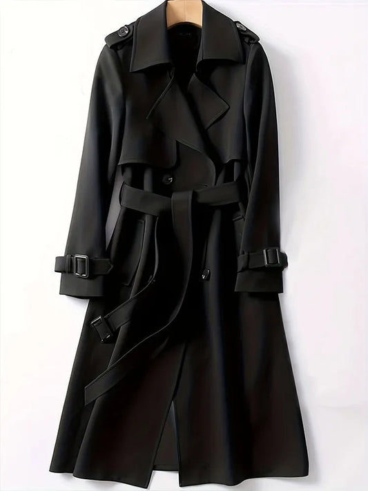 Women's double breasted trench coat with belt - Nalani - UK Fashion Clothing and Decor
