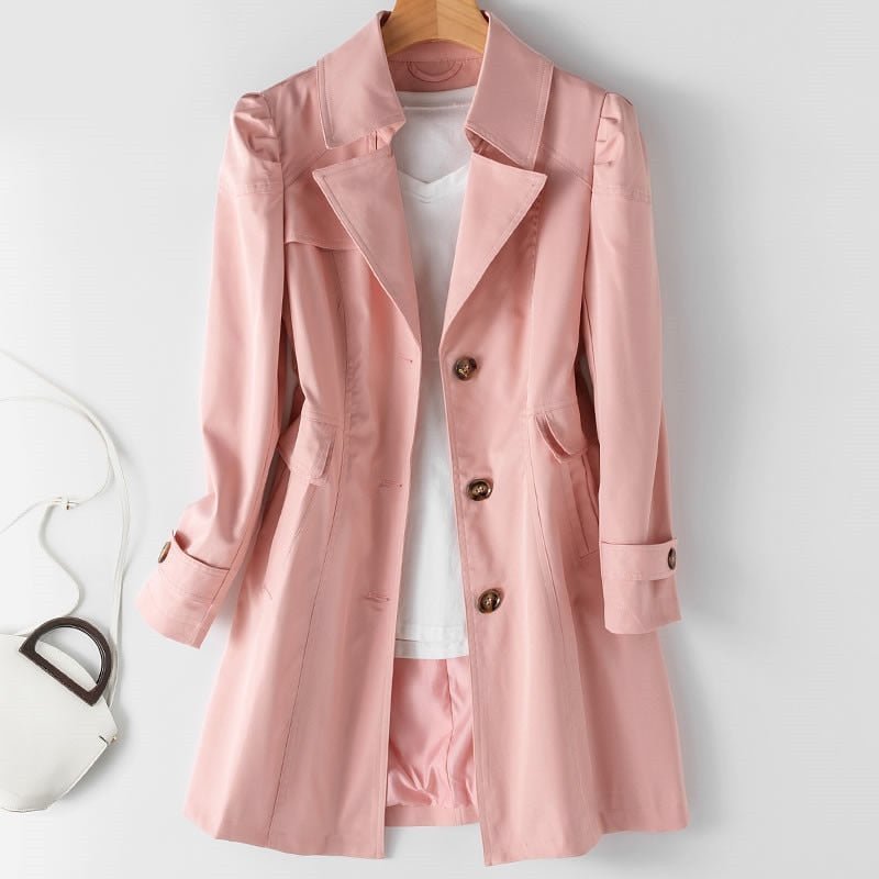 Women's elegant single - breasted trench coat - Nalani - UK Fashion Clothing and Decor