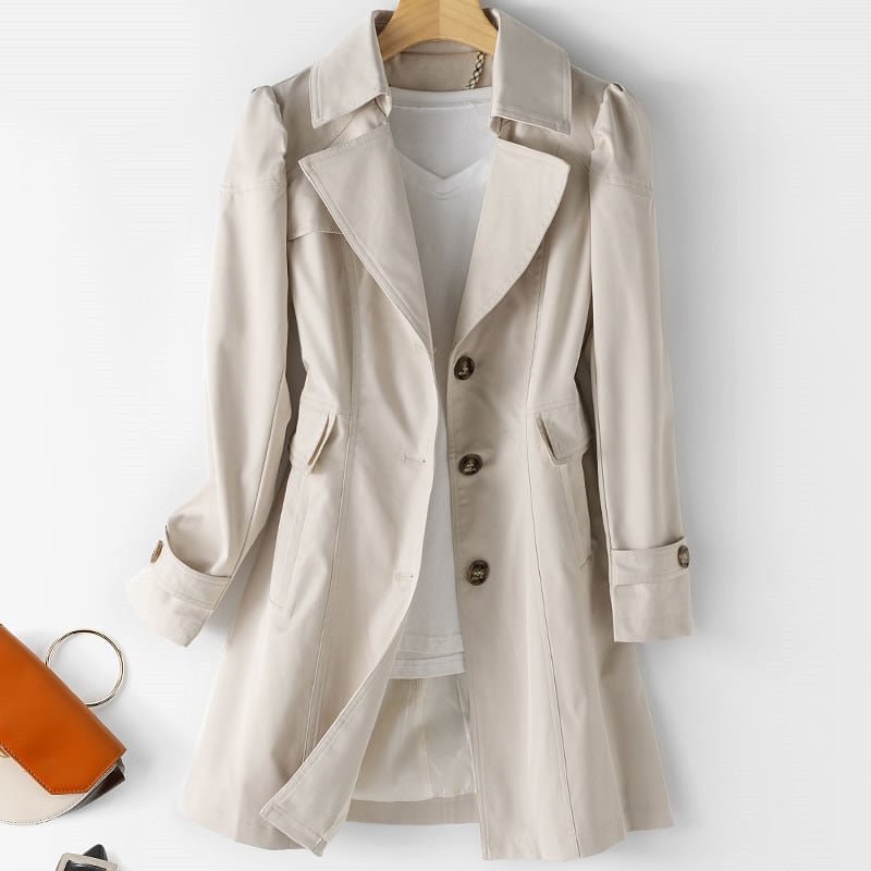 Women's elegant single - breasted trench coat - Nalani - UK Fashion Clothing and Decor