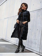 Women's Faux Fur Vest - Long Sleeveless - Open Front Lightweight Layer - Nalani - UK Fashion Clothing and Decor
