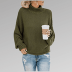 Women's high neck knit long sleeve sweater - Nalani - UK Fashion Clothing and Decor