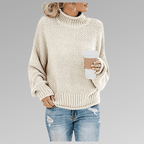 Women's high neck knit long sleeve sweater - Nalani - UK Fashion Clothing and Decor