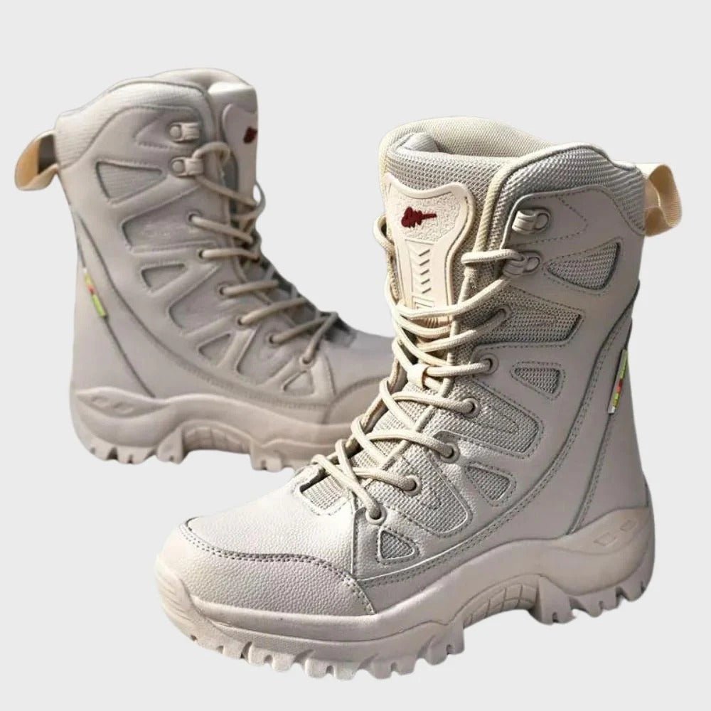 Women's Hiking Boots High Top Leather Mesh Ankle Support - Nalani - UK Fashion Clothing and Decor