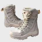 Women's Hiking Boots High Top Leather Mesh Ankle Support - Nalani - UK Fashion Clothing and Decor