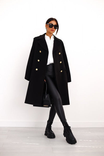 Women's lapel collar long sleeve double - breasted jacket - Nalani - UK Fashion Clothing and Decor