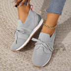 Women's Lightweight Slip-On Sneakers - Breathable Knit Everyday Wear - Nalani - Fashion Clothing and Decor