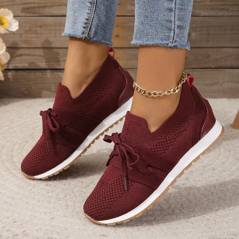 Women's Lightweight Slip-On Sneakers - Breathable Knit Everyday Wear - Nalani - Fashion Clothing and Decor