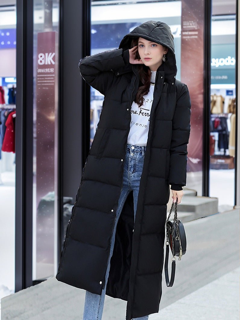Women's Long Down Coat With Hood And Cotton Lining Warm - Nalani - UK Fashion Clothing and Decor