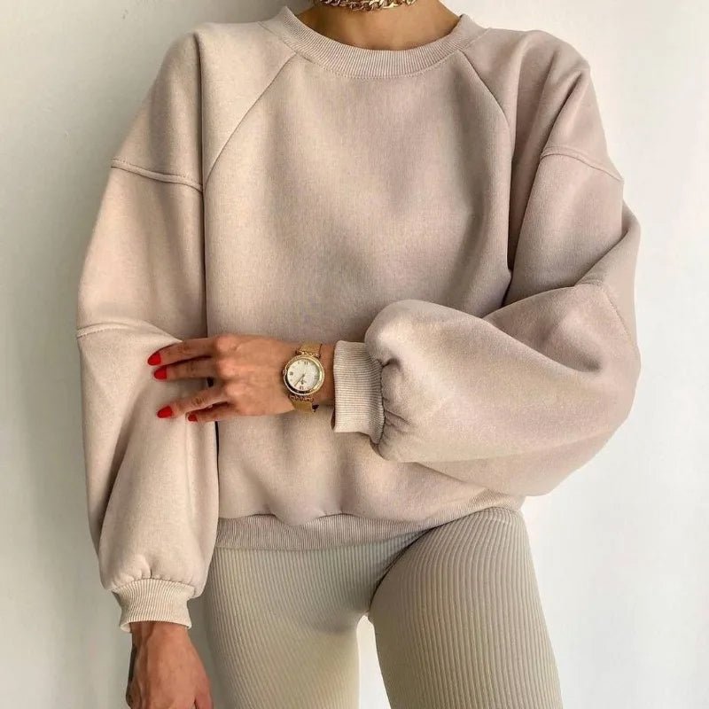 Women's loose round neck long sleeve sweater - Nalani - UK Fashion Clothing and Decor