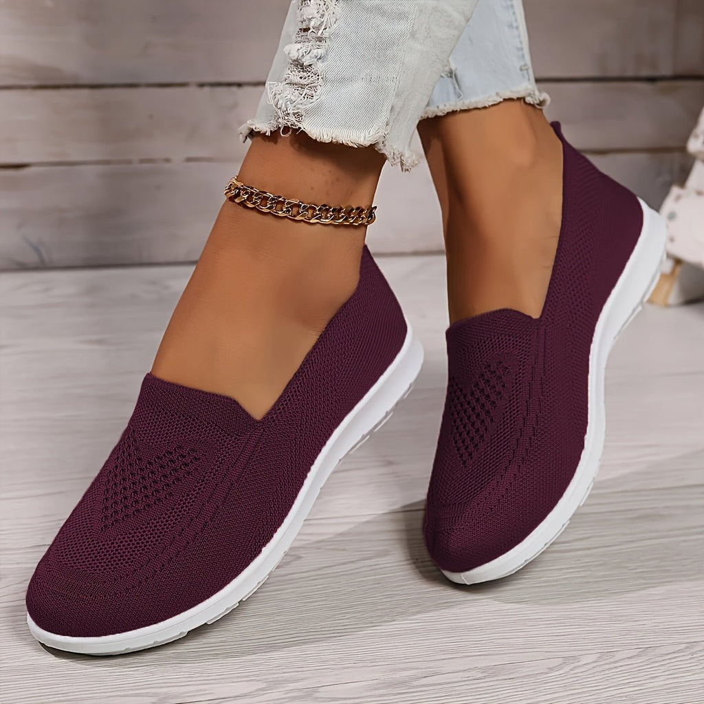 Women’s Low-Top Slip-On Sneakers - Textured Finish All-Day Comfort - Nalani - Fashion Clothing and Decor