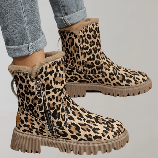 Womens Mid Calf Boots With Plush Lining And Rugged Sole - Nalani - UK Fashion Clothing and Decor