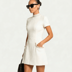 Women’s Mini Dress With Pearl Trim And Pocket Detailing Party Ready - Nalani - Fashion Clothing and Decor