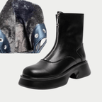 Women's Modern Mid Calf Boots With Platform Sole Round Toe - Nalani - UK Fashion Clothing and Decor