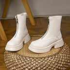 Women's Modern Mid Calf Boots With Platform Sole Round Toe - Nalani - UK Fashion Clothing and Decor