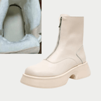 Women's Modern Mid Calf Boots With Platform Sole Round Toe - Nalani - UK Fashion Clothing and Decor