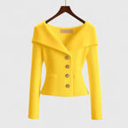 Women’s Off-Shoulder Sweater – Elegant Button-Up Knit for Smart & Evening Wear - Nalani - Fashion Clothing and Decor