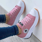 Women’s Platform Canvas Trainers - Chunky Lace-Up Shoes - Nalani - Fashion Clothing and Decor