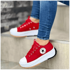 Women’s Platform Canvas Trainers - Chunky Lace-Up Shoes - Nalani - Fashion Clothing and Decor