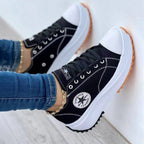 Women’s Platform Canvas Trainers - Chunky Lace-Up Shoes - Nalani - Fashion Clothing and Decor