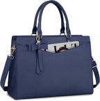 Women’s PU Leather Laptop Tote Bag - Waterproof 15.6 Inch Work Shoulder Bag - Nalani - Fashion Clothing and Decor