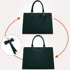Women’s PU Leather Laptop Tote Bag - Waterproof 15.6 Inch Work Shoulder Bag - Nalani - Fashion Clothing and Decor