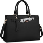 Women’s PU Leather Laptop Tote Bag - Waterproof 15.6 Inch Work Shoulder Bag - Nalani - Fashion Clothing and Decor