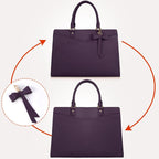 Women’s PU Leather Laptop Tote Bag - Waterproof 15.6 Inch Work Shoulder Bag - Nalani - Fashion Clothing and Decor