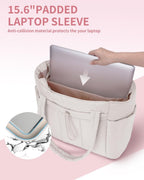 Women’s Quilted Puffer Tote Bag - Waterproof 15.6 Inch Laptop Travel Bag - Nalani - Fashion Clothing and Decor