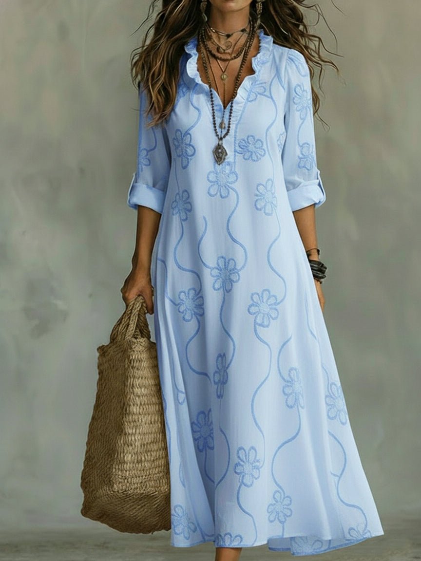 Women's Retro Shift Dress | Ruffle Collar & Sleek Fit - Nalani - Fashion Clothing and Decor