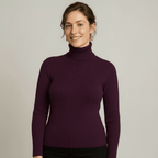 Women's Ribbed Turtleneck Sweater – Classic Slim Fit Knit For Everyday Wear - Nalani - Fashion Clothing and Decor