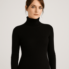 Women's Ribbed Turtleneck Sweater – Classic Slim Fit Knit For Everyday Wear - Nalani - Fashion Clothing and Decor