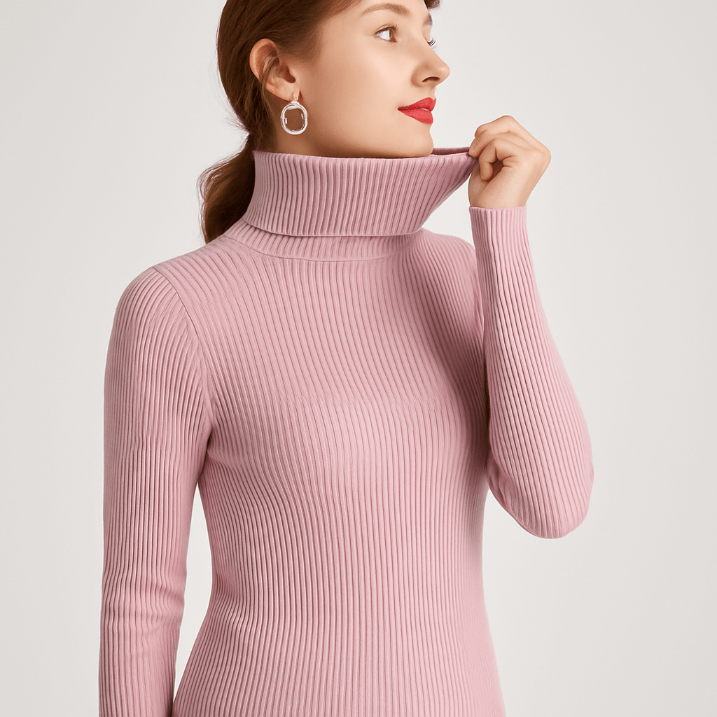 Women's Ribbed Turtleneck Sweater – Classic Slim Fit Knit For Everyday Wear - Nalani - Fashion Clothing and Decor
