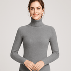 Women's Ribbed Turtleneck Sweater – Classic Slim Fit Knit For Everyday Wear - Nalani - Fashion Clothing and Decor