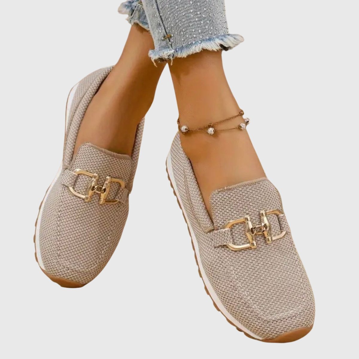 Women's Slip-On with Gum Sole Trainer Loafers - Breathable Mesh Sleek - Nalani - Fashion Clothing and Decor