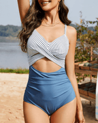 Women's Swimsuit - Twist Front Cut-Out Design and Ruched Body Detail - Nalani - Fashion Clothing and Decor