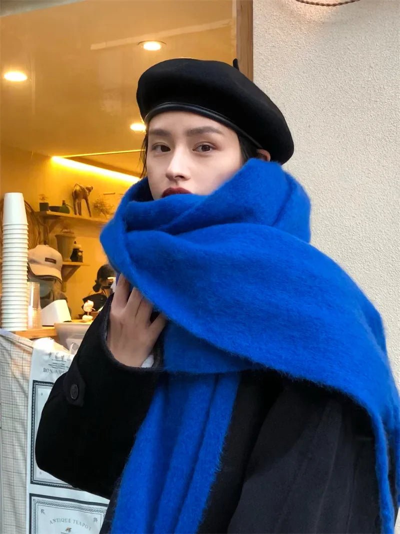 Womens Thick Pashmina Scarf With Fringe Winter Warmth - Nalani - UK Fashion Clothing and Decor