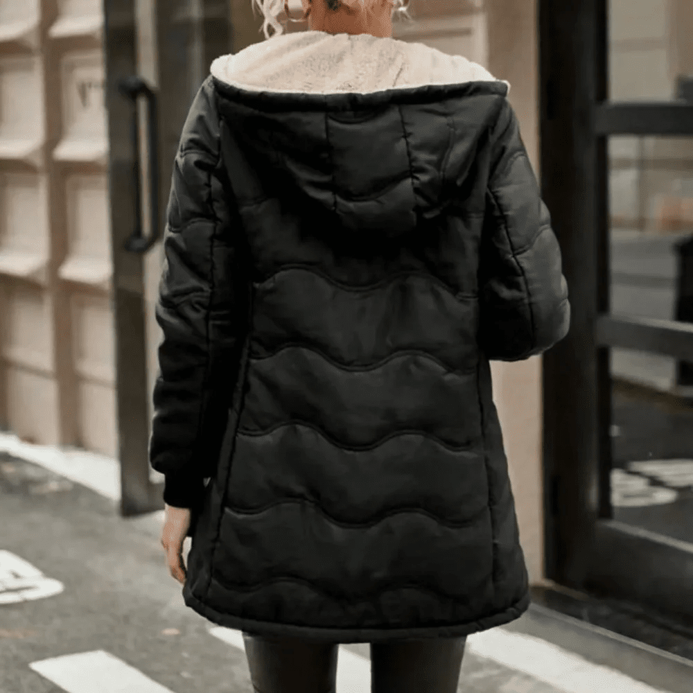Women’s Trench Coat – Quilted Padded – Slim Fit – Fleece Lined – Hooded – Zip Closure - Nalani - UK Fashion Clothing and Decor