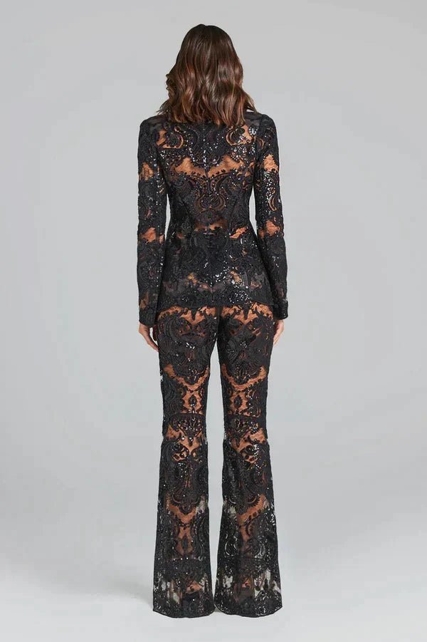 Women’s Two-Piece Set With Blazer And Trousers | Sequin Detail Chic For Evening Wear And Formal Events - Nalani - Fashion Clothing and Decor