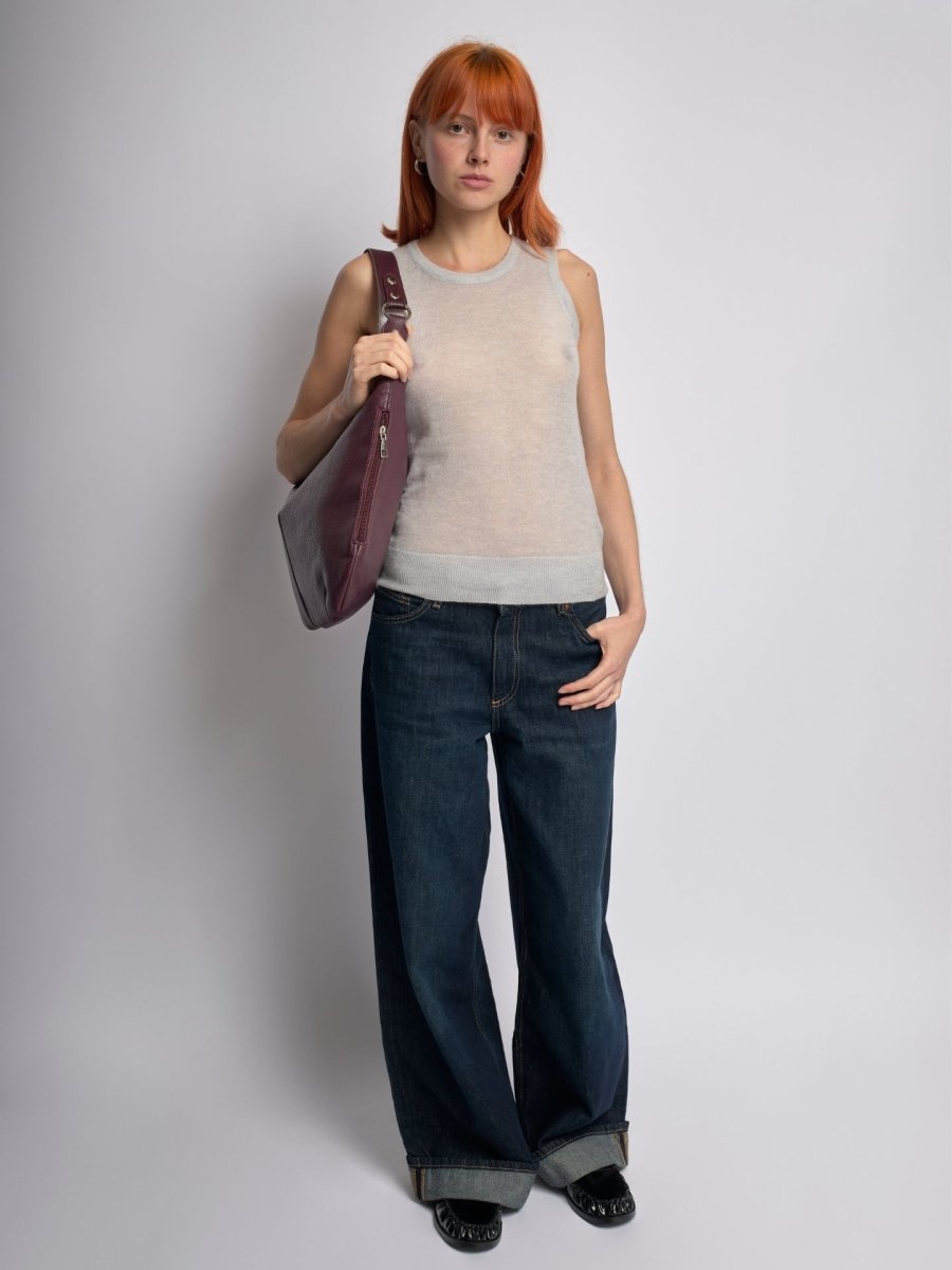 Women’s Vegan Leather Hobo Handbag - Large Shoulder Bag with Zip Pockets - Nalani - Fashion Clothing and Decor