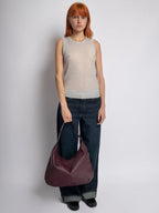 Women’s Vegan Leather Hobo Handbag - Large Shoulder Bag with Zip Pockets - Nalani - Fashion Clothing and Decor