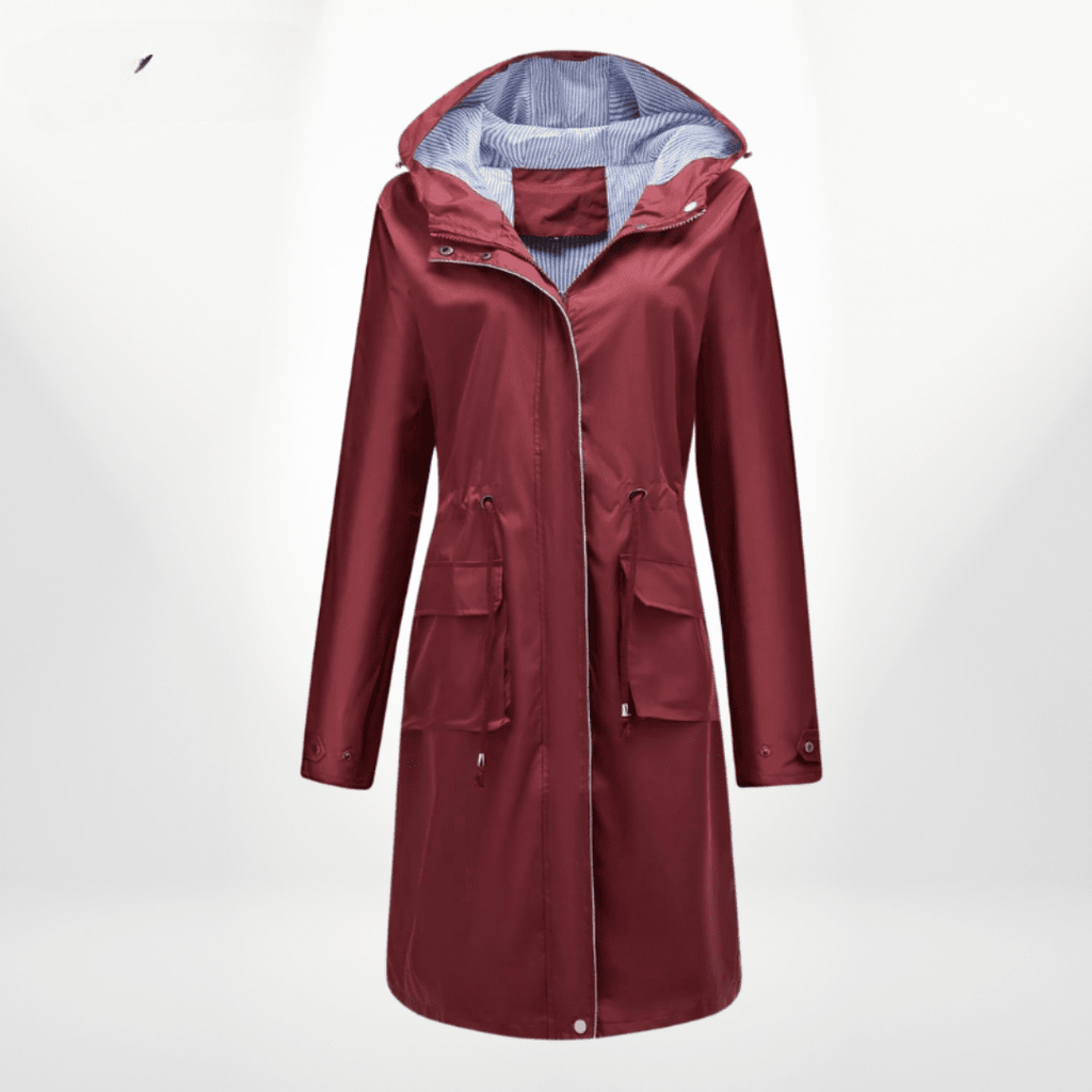 Women's waterproof over knee trench coat - Nalani - UK Fashion Clothing and Decor