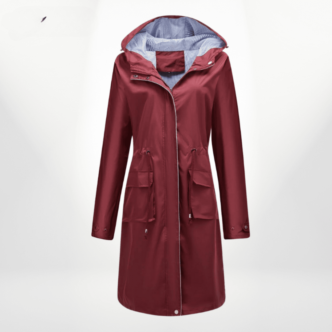 Women's waterproof over knee trench coat - Nalani - UK Fashion Clothing and Decor