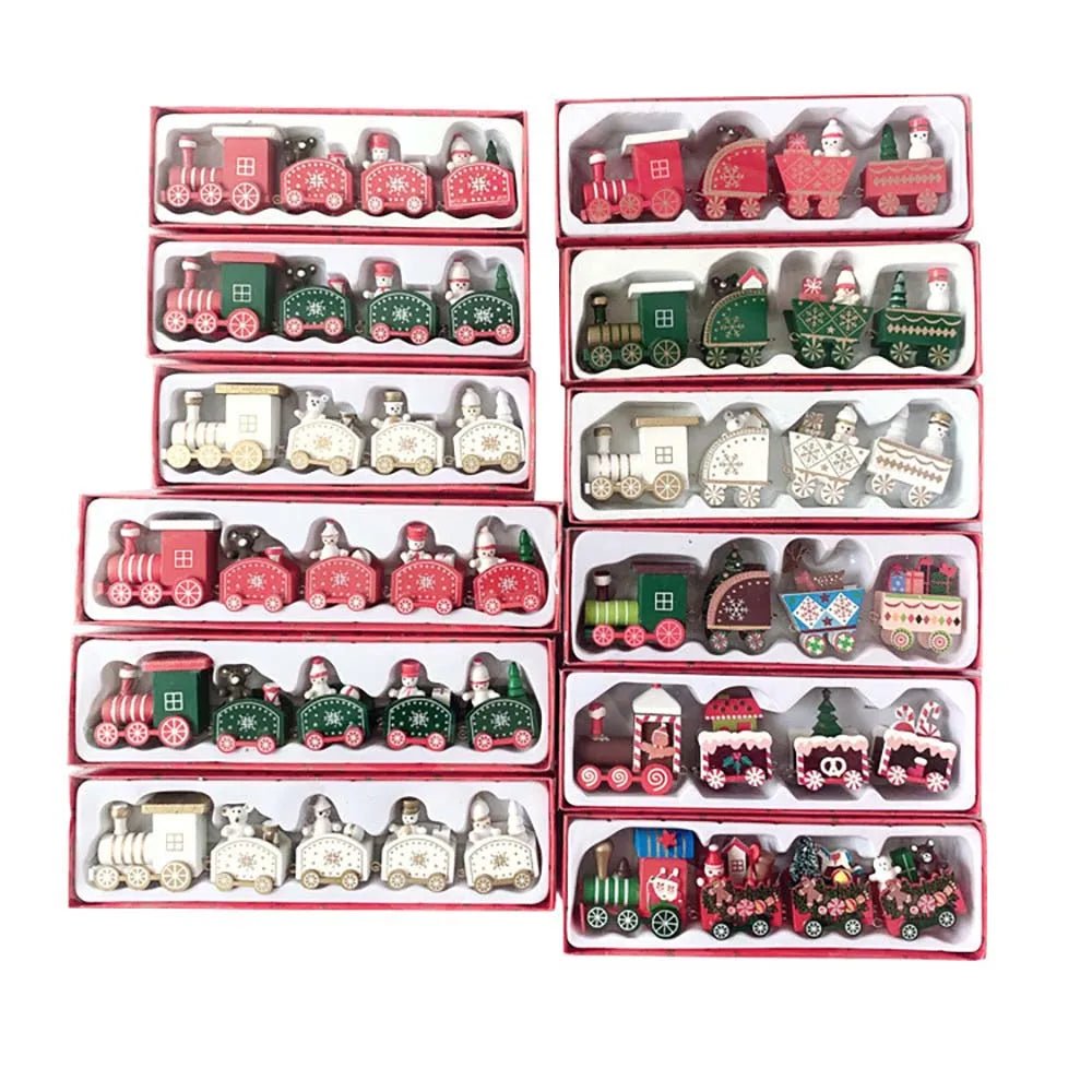 Wooden Christmas Train Ornament With Moving Train Decoration Gift - Nalani - UK Fashion Clothing and Decor