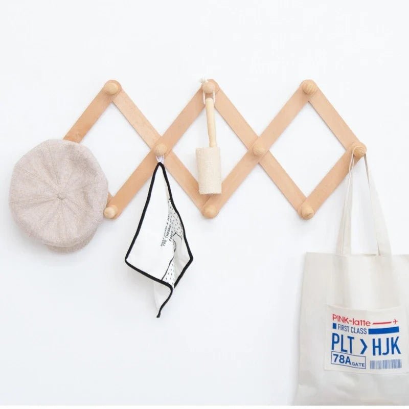 Wooden Pull - Out Clothes Hanger with Wall Hook for Coats and Hats - Nalani - UK Fashion Clothing and Decor
