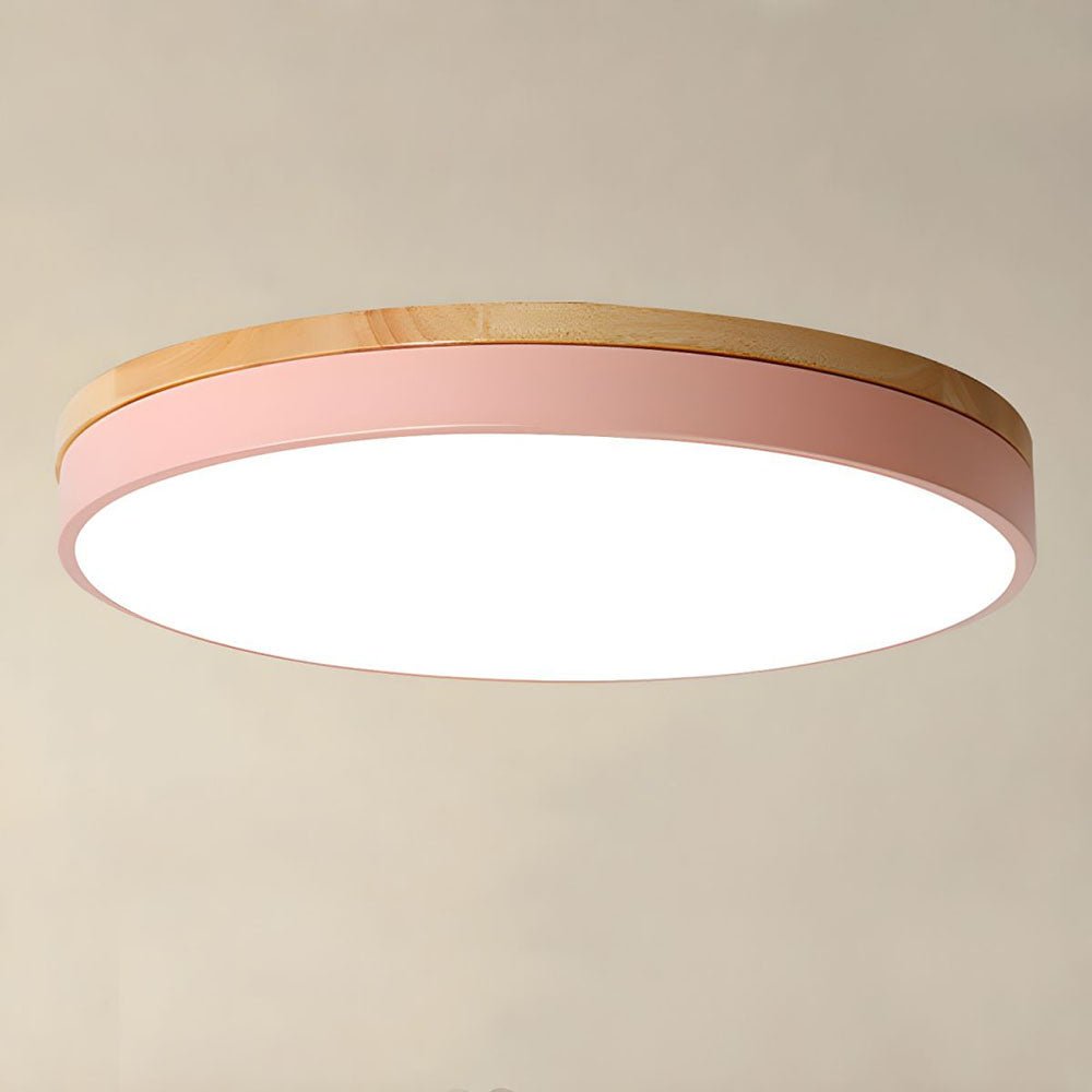 Wooden Round Shape Flush Ceiling Lights For Living Room - Nalani - UK and AUS Fashion Clothing and Decor