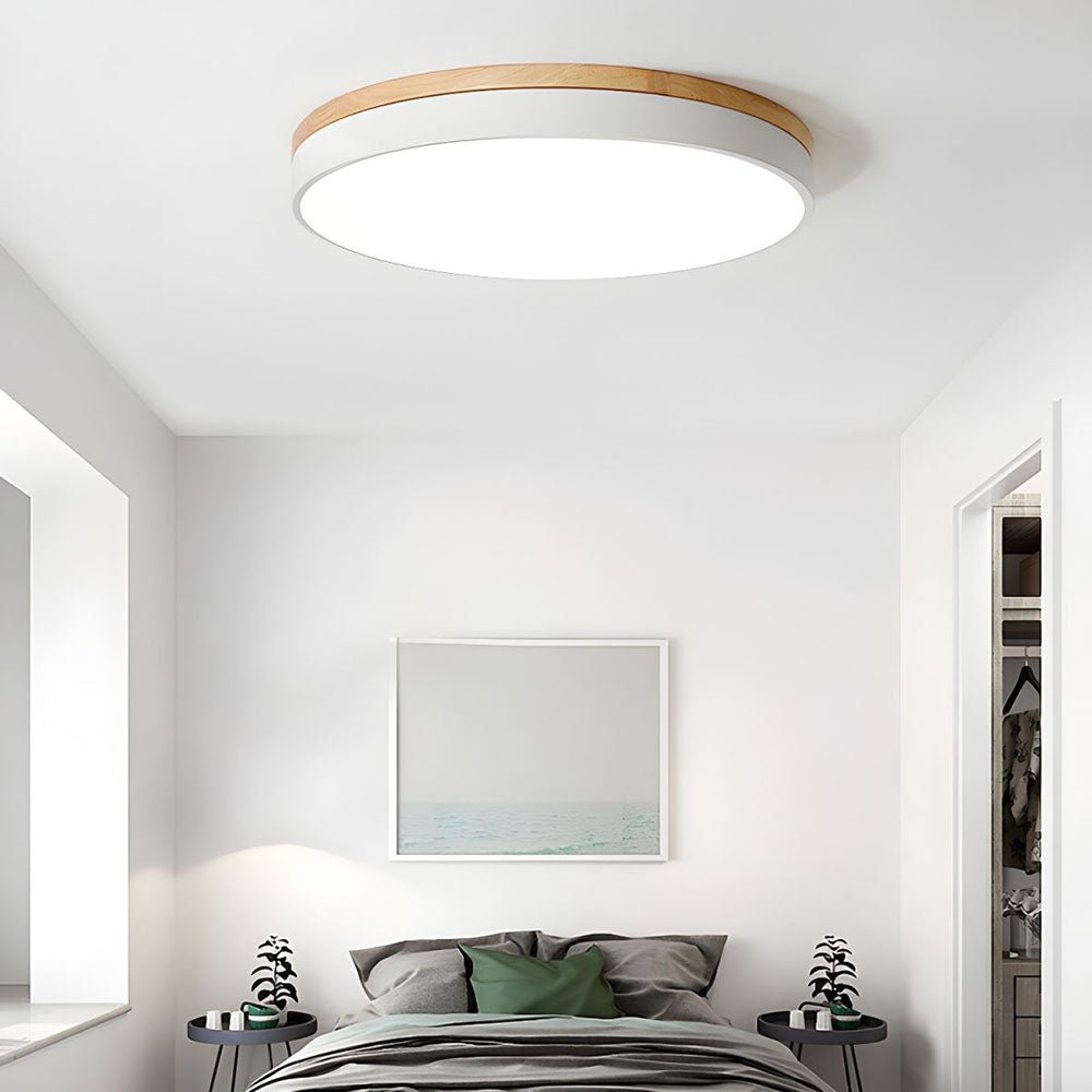 Wooden Round Shape Flush Ceiling Lights For Living Room - Nalani - UK and AUS Fashion Clothing and Decor